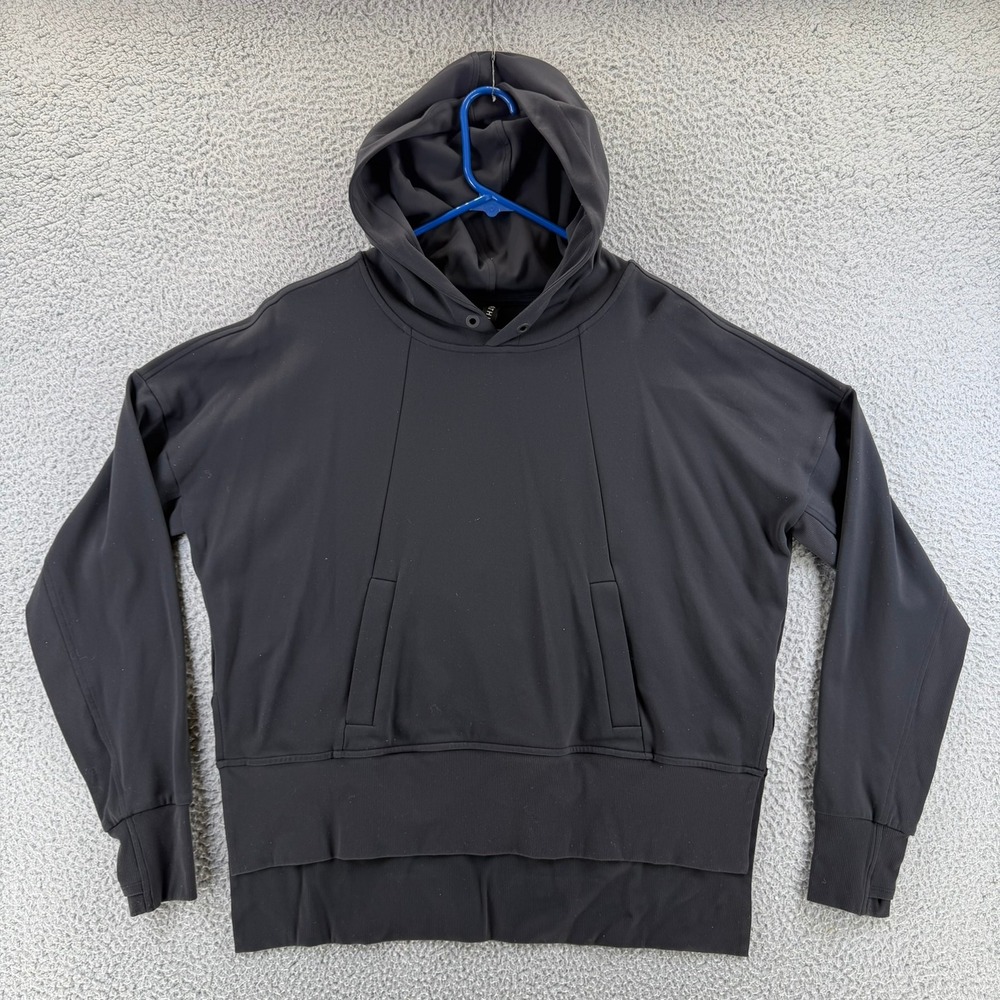 Athleta Womens Black Oversized High Low Hoodie Sweatshirt Size M Athleisure